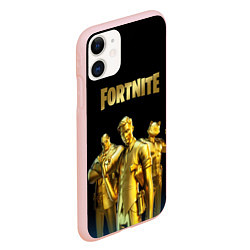Чехол iPhone 11 матовый FORTNITE GOLD SQUAD, цвет: 3D-светло-розовый — фото 2