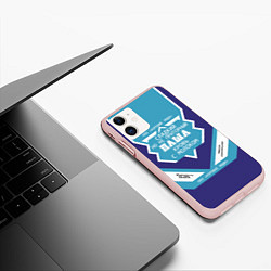 Чехол iPhone 11 матовый Паша - банка сгущенки, цвет: 3D-светло-розовый — фото 2