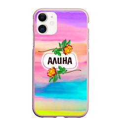Чехол iPhone 11 матовый Алина, цвет: 3D-светло-розовый