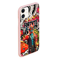 Чехол iPhone 11 матовый FORTNITE, цвет: 3D-светло-розовый — фото 2
