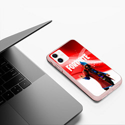Чехол iPhone 11 матовый FORTNITE, цвет: 3D-светло-розовый — фото 2