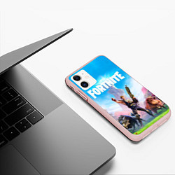 Чехол iPhone 11 матовый Fortnite Новая Глава, цвет: 3D-светло-розовый — фото 2