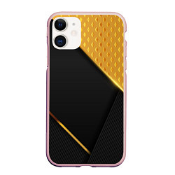Чехол iPhone 11 матовый 3D BLACK & GOLD, цвет: 3D-светло-розовый