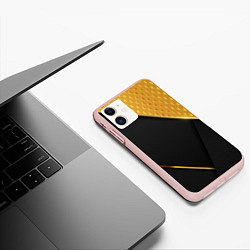 Чехол iPhone 11 матовый 3D BLACK & GOLD, цвет: 3D-светло-розовый — фото 2