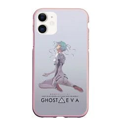 Чехол iPhone 11 матовый Ghost in the Eva, цвет: 3D-светло-розовый