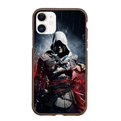 Чехол iPhone 11 матовый Assassins Creed 4: Black Flag, цвет: 3D-коричневый