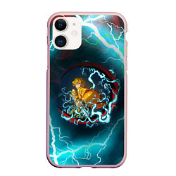 Чехол iPhone 11 матовый ZENITSU ЗЕНИТСУ ЛОГО спина, цвет: 3D-светло-розовый