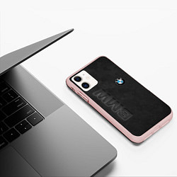 Чехол iPhone 11 матовый BMW LOGO AND INSCRIPTION, цвет: 3D-светло-розовый — фото 2