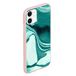 Чехол iPhone 11 матовый Красочный развод, цвет: 3D-светло-розовый — фото 2