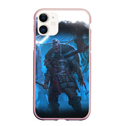 Чехол iPhone 11 матовый ASSASSINS CREED VALHALLA ВАЛХАЛЛА, цвет: 3D-светло-розовый