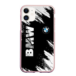 Чехол iPhone 11 матовый BMW GRUNGE БМВ ГРАНЖ, цвет: 3D-светло-розовый