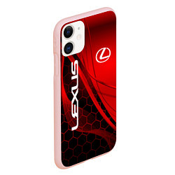 Чехол iPhone 11 матовый LEXUS RED GEOMETRY ЛЕКСУС, цвет: 3D-светло-розовый — фото 2