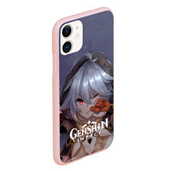 Чехол iPhone 11 матовый Genshin Impact: Razor Genshin, цвет: 3D-светло-розовый — фото 2
