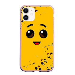 Чехол iPhone 11 матовый FORTNITE BANANA FACE ФОРТНАЙТ БАНАН, цвет: 3D-светло-розовый