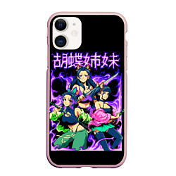 Чехол iPhone 11 матовый Шинобу Канаэ кочо столп бабочки клинок, цвет: 3D-светло-розовый