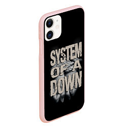 Чехол iPhone 11 матовый System of a Down, цвет: 3D-светло-розовый — фото 2