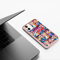 Чехол iPhone 11 матовый JOJOS BIZARRE ADVENTURE HEROES ЦВЕТНОЙ, цвет: 3D-светло-розовый — фото 2