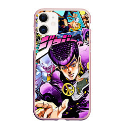 Чехол iPhone 11 матовый JoJos Bizarre Adventure: Josuke, цвет: 3D-светло-розовый