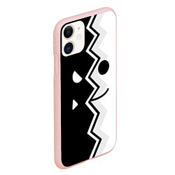 Чехол iPhone 11 матовый Geometry Dash: GOOD & BAD SMILE, цвет: 3D-светло-розовый — фото 2