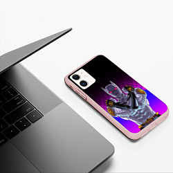 Чехол iPhone 11 матовый JOJO KILLER QUEEN КОРОЛЕВА УБИЙЦА FIRE STYLE, цвет: 3D-светло-розовый — фото 2