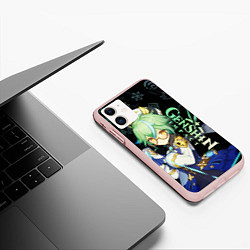 Чехол iPhone 11 матовый Genshin Impact - Sucrose, цвет: 3D-светло-розовый — фото 2
