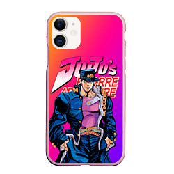 Чехол iPhone 11 матовый JOJO BIZARRE ADVENTURE ДЖО ДЖО ГРАДИЕНТ, цвет: 3D-светло-розовый