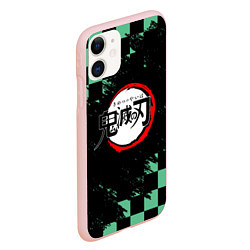 Чехол iPhone 11 матовый ТАНДЖИРО, KIMETSU NO YAIBA LOGO, цвет: 3D-светло-розовый — фото 2