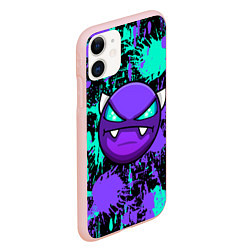 Чехол iPhone 11 матовый GEOMETRY DASH NEON DEMON LEVELS, НЕОНОВЫЕ БРЫЗГИ К, цвет: 3D-светло-розовый — фото 2