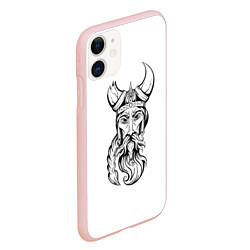 Чехол iPhone 11 матовый Грозный викинг, цвет: 3D-светло-розовый — фото 2