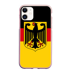 Чехол iPhone 11 матовый Германия - Germany, цвет: 3D-светло-розовый