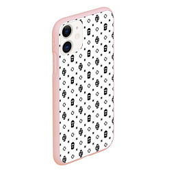 Чехол iPhone 11 матовый Узор White Dope Ski Mask Camo Dope Street Market, цвет: 3D-светло-розовый — фото 2