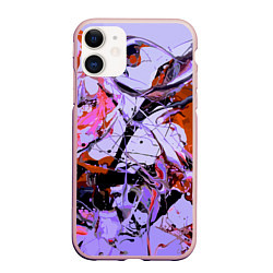 Чехол iPhone 11 матовый Color abstraction Pattern Vanguard, цвет: 3D-светло-розовый