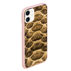 Чехол iPhone 11 матовый Snake Skin Pattern, цвет: 3D-светло-розовый — фото 2