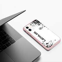 Чехол iPhone 11 матовый Lexus texture Трещины, цвет: 3D-светло-розовый — фото 2