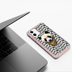 Чехол iPhone 11 матовый Panda Look, цвет: 3D-светло-розовый — фото 2