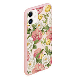 Чехол iPhone 11 матовый Цветы Английские Розы, цвет: 3D-светло-розовый — фото 2