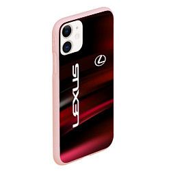 Чехол iPhone 11 матовый Lexus - абстракция, цвет: 3D-светло-розовый — фото 2