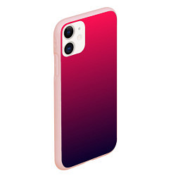 Чехол iPhone 11 матовый RED to dark BLUE GRADIENT, цвет: 3D-светло-розовый — фото 2