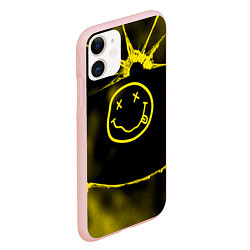 Чехол iPhone 11 матовый Нирвана nirvana разбитое стекло, цвет: 3D-светло-розовый — фото 2
