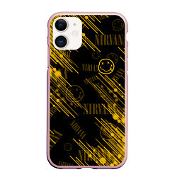 Чехол iPhone 11 матовый Nirvana смайл, цвет: 3D-светло-розовый