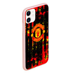 Чехол iPhone 11 матовый Manchester united краска, цвет: 3D-светло-розовый — фото 2