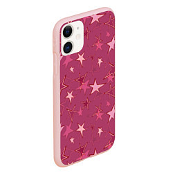 Чехол iPhone 11 матовый Terracotta Star Pattern, цвет: 3D-светло-розовый — фото 2