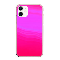 Чехол iPhone 11 матовый Neon pink bright abstract background, цвет: 3D-светло-розовый