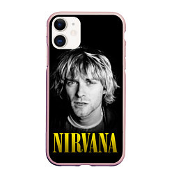 Чехол iPhone 11 матовый Nirvana - Kurt Donald Cobain, цвет: 3D-светло-розовый