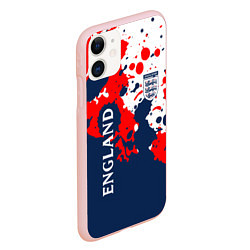 Чехол iPhone 11 матовый Сборная Англии Краска, цвет: 3D-светло-розовый — фото 2