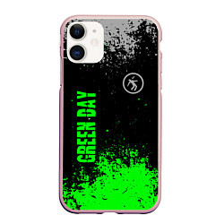 Чехол iPhone 11 матовый Green day - hits, цвет: 3D-светло-розовый