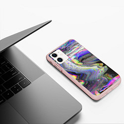 Чехол iPhone 11 матовый Ликвид, цвет: 3D-светло-розовый — фото 2