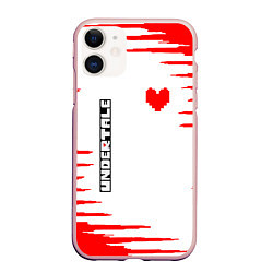 Чехол iPhone 11 матовый Undertale фриск, цвет: 3D-светло-розовый