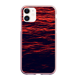 Чехол iPhone 11 матовый Sunset Wave, цвет: 3D-светло-розовый