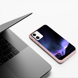 Чехол iPhone 11 матовый Northern lights, цвет: 3D-светло-розовый — фото 2